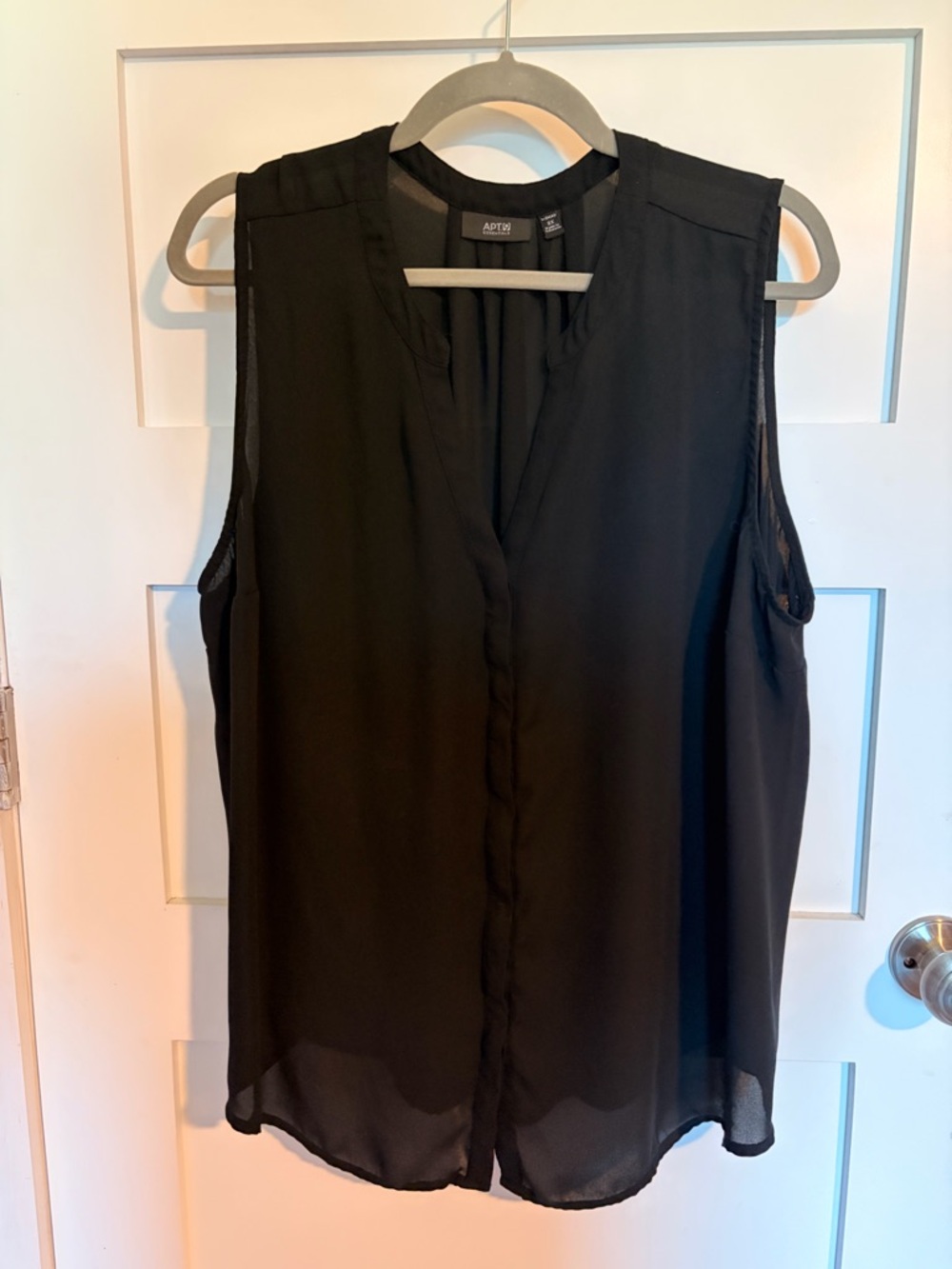 Apt.9 Sheer Black Sleeveless Blouse